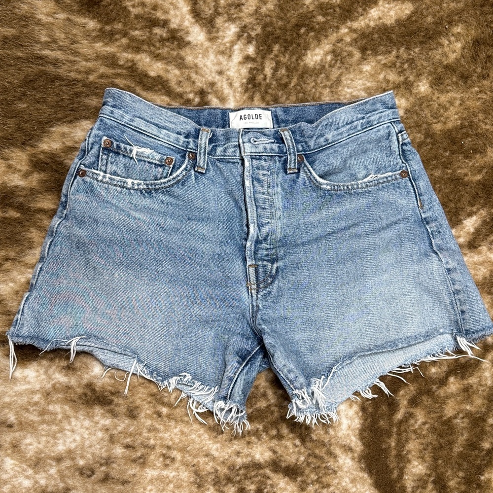 AGOLDE long Parker Denim Shorts size 27